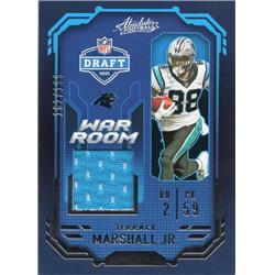 701730 Terrace Marshall Jr. Player Worn Jersey Patch Carolina Panthers 2021 Panini Absolute Draft Rookie No.WRMTMA LE 162-199 Football Card
