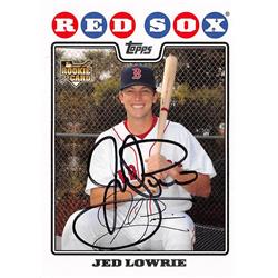 702045 Jed Lowrie Autographed Boston Red Sox 2008 Topps Rookie No.UH117 Baseball Card
