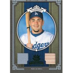 702180 Paul Lo Duca Player Worn Jersey & Bat Patch Los Angeles Dodgers 2005 Donruss Diamond Kings No.271 LE 11-25 Baseball Card