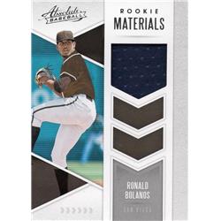 702217 Ronald Bolanos Player Worn Jersey Patch San Diego Padres 2020 Panini Absolute Rookie Materials No.ARMRB Baseball Card