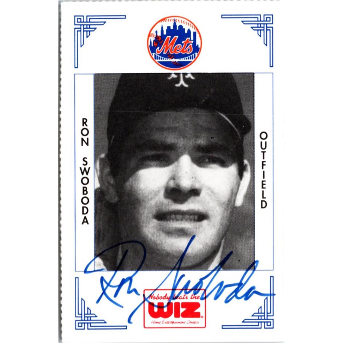 702324 Ron Swoboda Signed New York Mets 1991 Wiz Mini No.390 Baseball Card