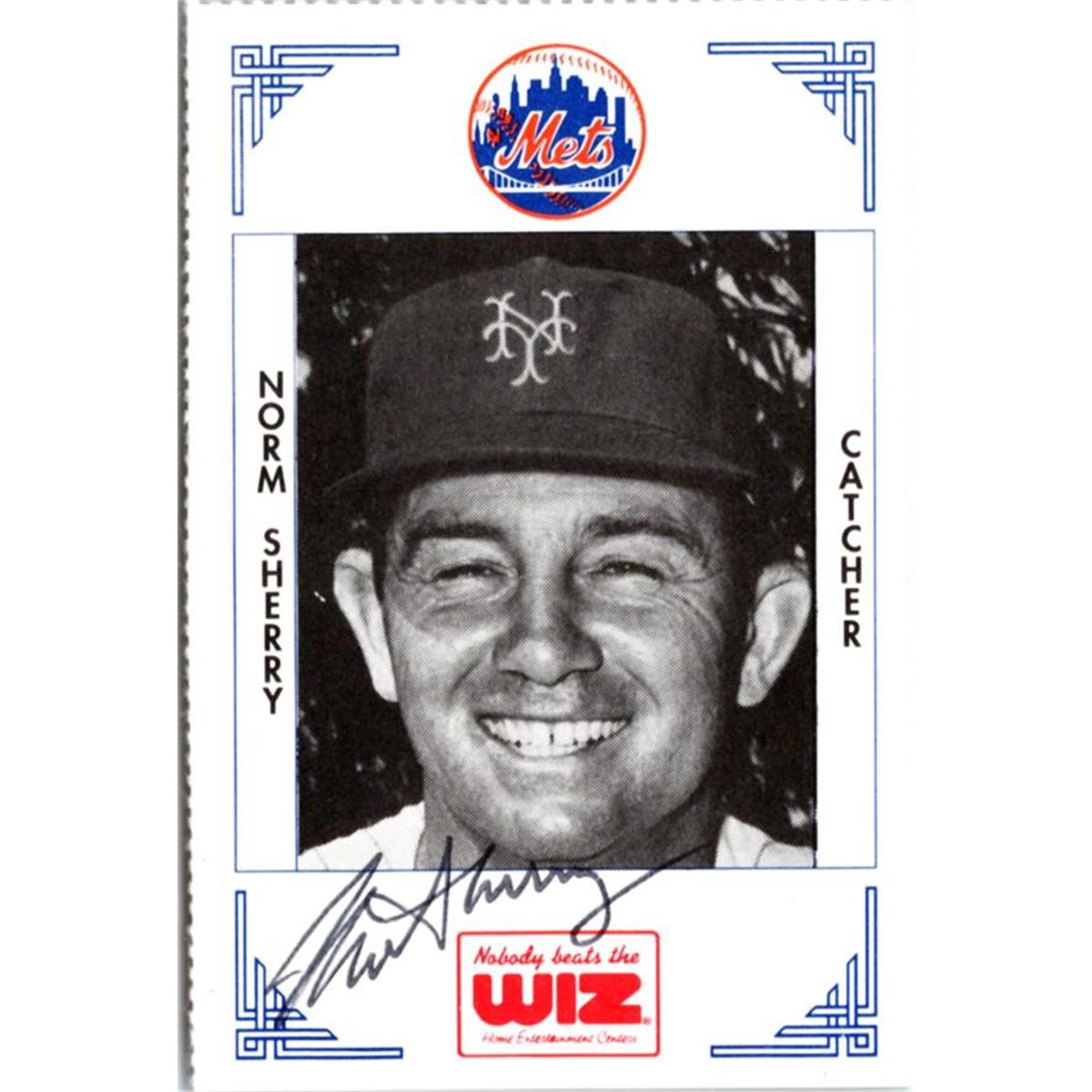 702335 Norm Sherry Signed New York Mets 1991 Wiz Mini No.361 Baseball Card