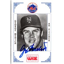 702349 George Medich Signed New York Mets, Doc 1991 Wiz Mini No.264 Baseball Card