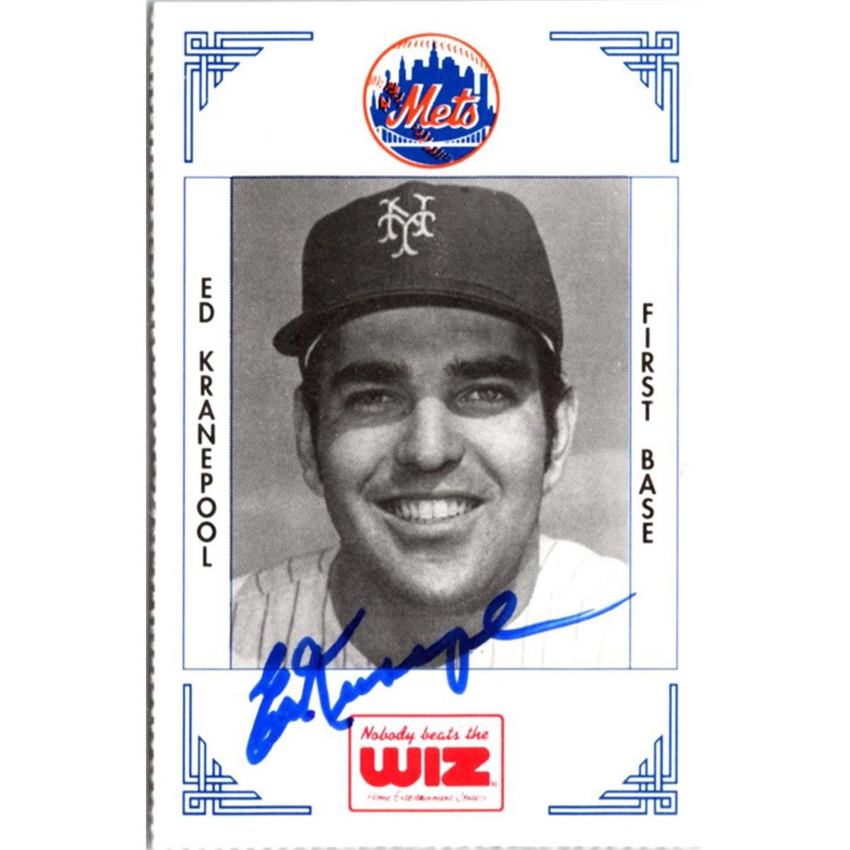 702363 Ed Kranepool Signed New York Mets 1991 Wiz Mini No.220 Baseball Card