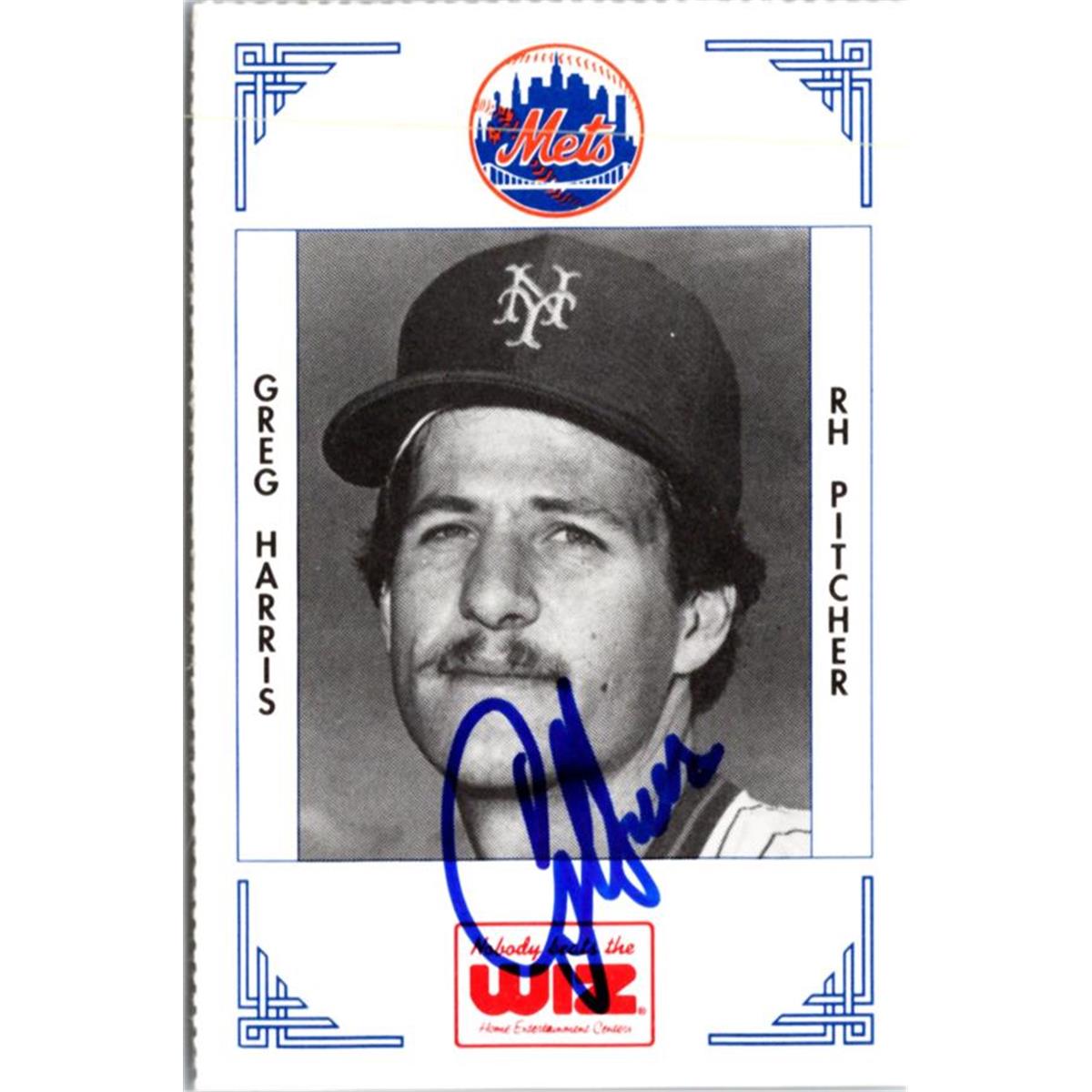 702379 Greg Harris Signed New York Mets 1991 Wiz Mini No.161 Baseball Card