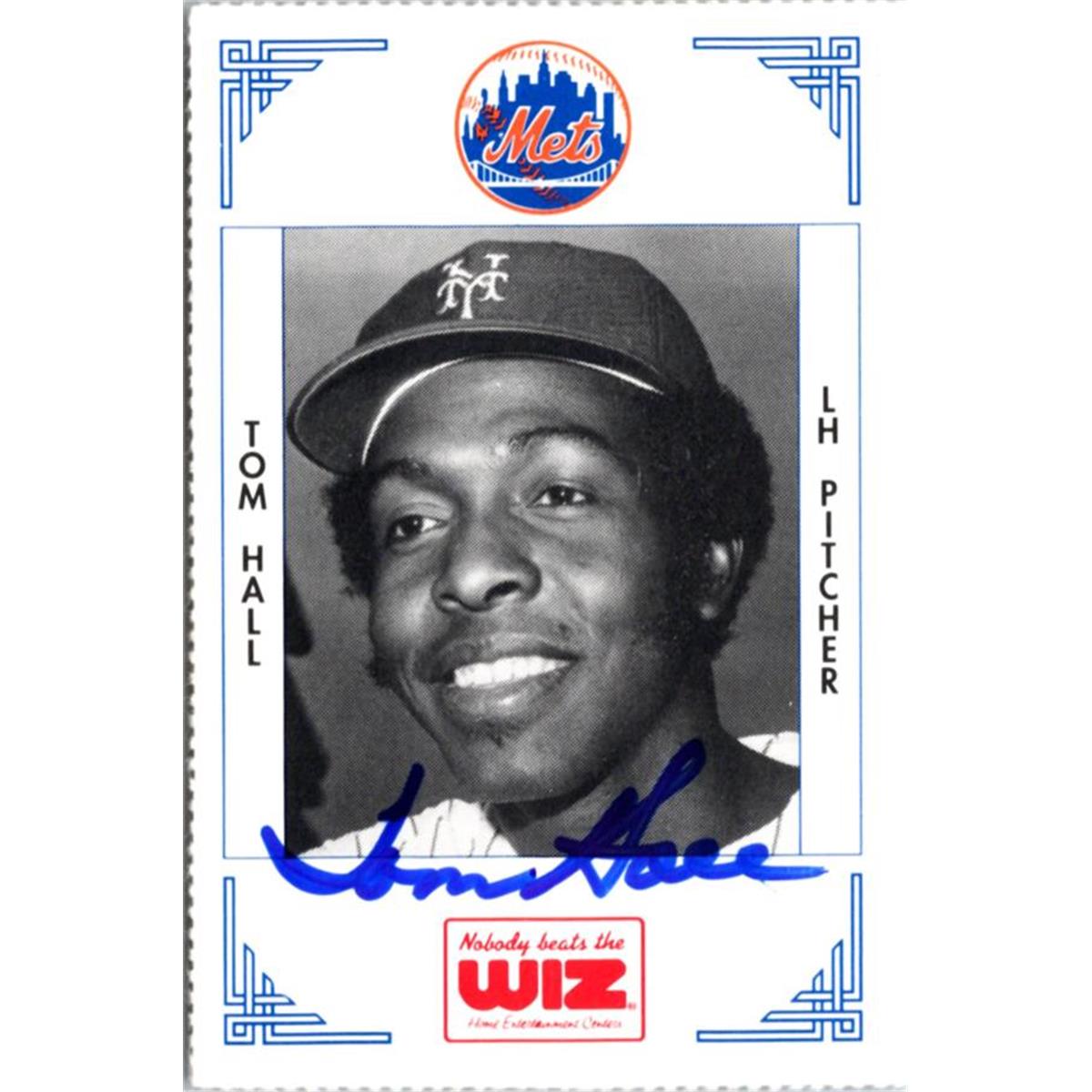 702385 Tom Hall Signed New York Mets 1991 Wiz Mini No.156 Baseball Card