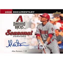 702486 Alex Romero Signed Arizona Diamondbacks 2008 Upper Deck Documentary No.AR Baseball Card