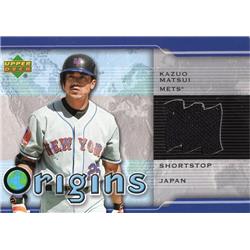702603 Kaz Matsui Player Worn Jersey Patch New York Mets, JZ 2004 Upper Deck Origins No.ORKM Baseball Card