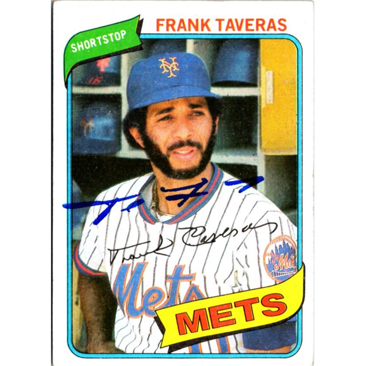 702717 Frank Taveras Signed New York Mets 1980 Topps No.456 Baseball Card