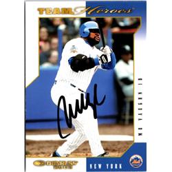 702728 Mo Vaughn Signed New York Mets 2002 Donruss Team Heroes No.328 Baseball Card