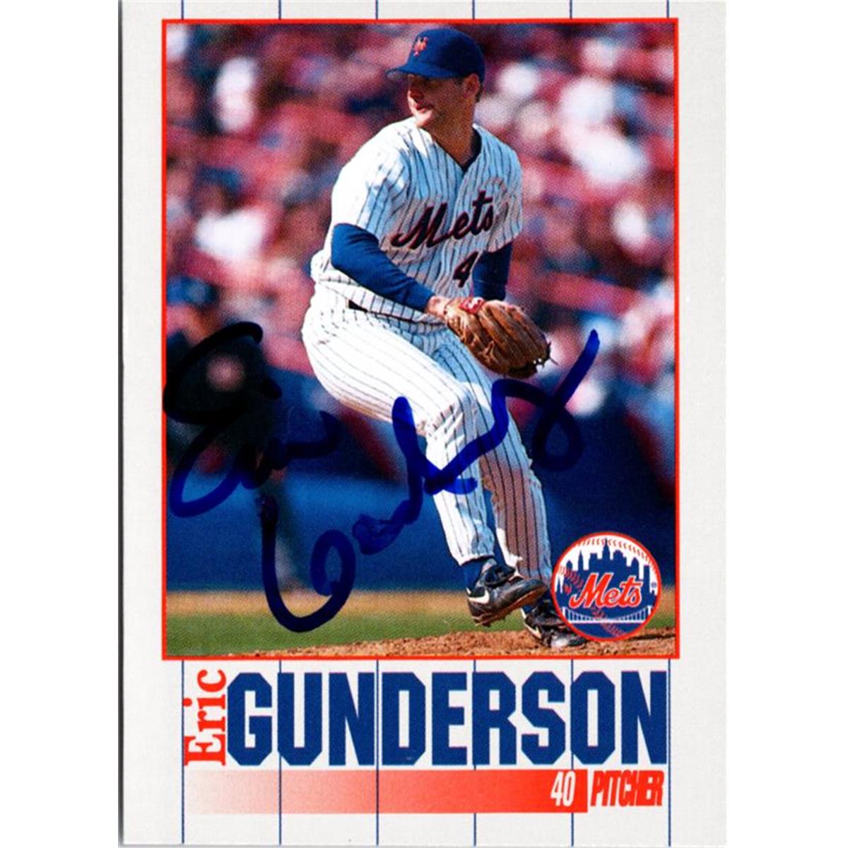 702859 Eric Gunderson Signed New York Mets 1995 Kahns No.40 Baseball Card