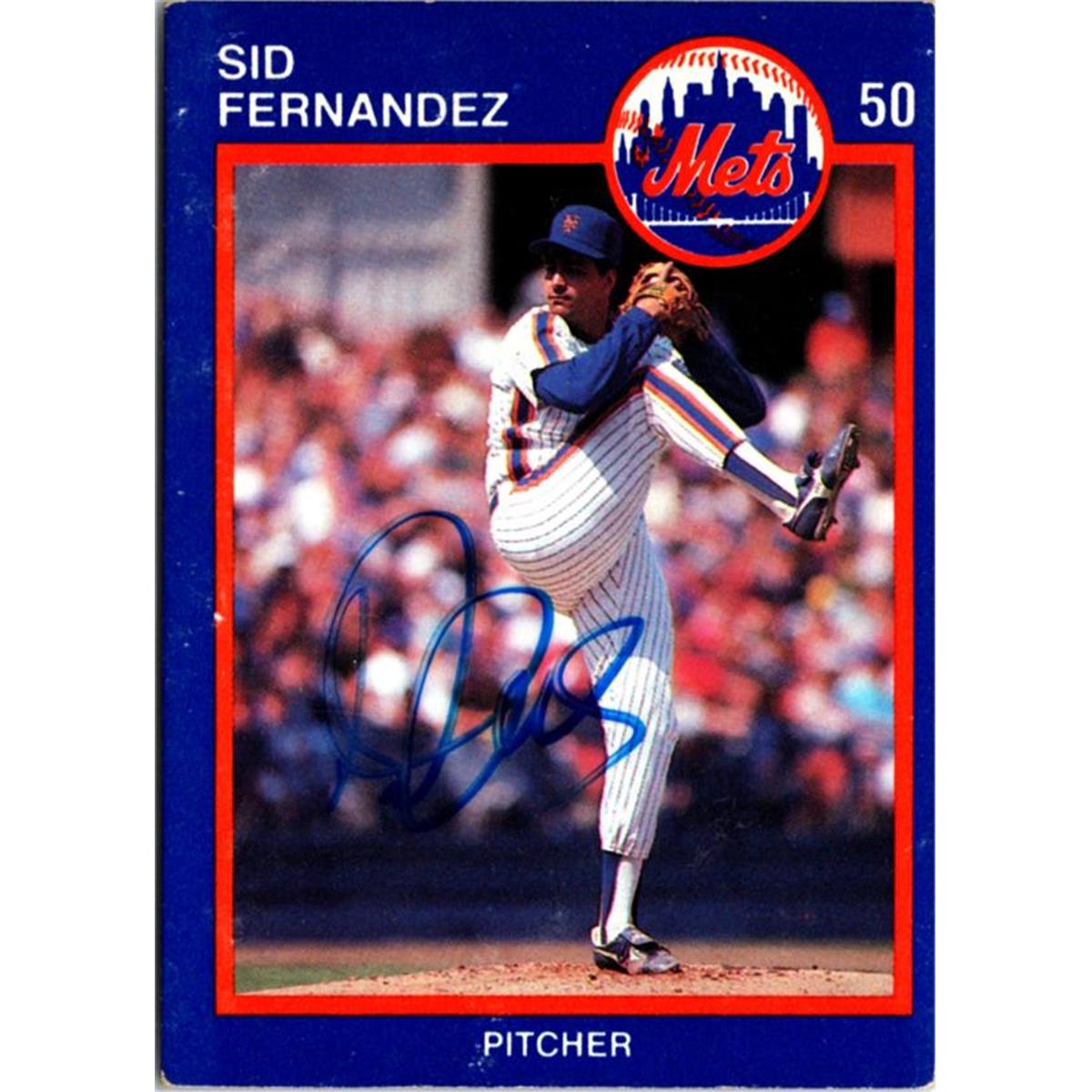 702871 Sid Fernandez Signed New York Mets 1988 Kahns No.50 Baseball Card