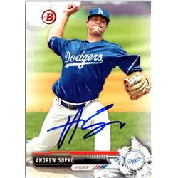 702914 Andrew Sopko Signed Los Angeles Dodgers, JZ 2017 Bowman Rookie No.BP83 Baseball Card