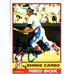 703013 Bernie Carbo Signed Boston Red Sox, JZ 1976 Topps No.278 Baseball Card