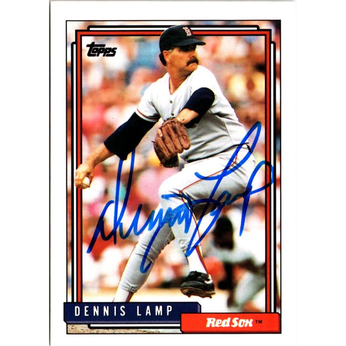 703035 Dennis Lamp Signed Boston Red Sox, JZ 1992 Topps No.653 Baseball Card