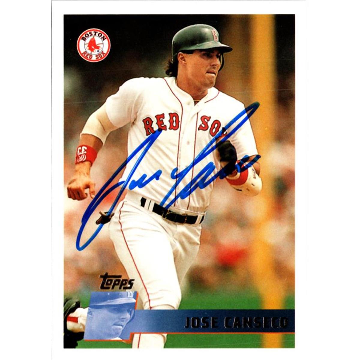 703196 Jose Canseco Signed Boston Red Sox 1996 Topps No.362 Baseball Card