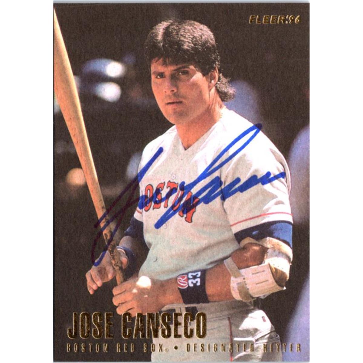 703197 Jose Canseco Signed Boston Red Sox 1996 Fleer No.24 Baseball Card