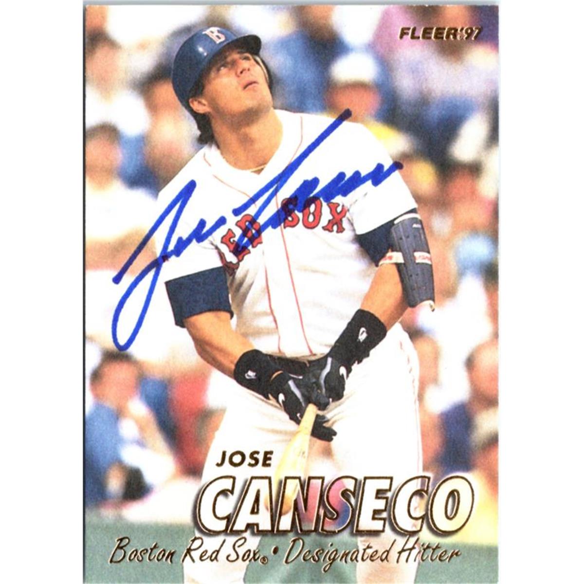 703198 Jose Canseco Signed Boston Red Sox 1997 Fleer No.18 Baseball Card