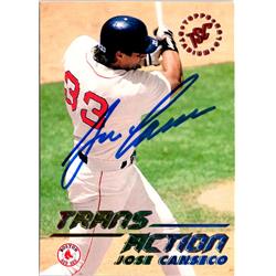 703199 Jose Canseco Signed Boston Red Sox 1995 Topps Stadium Club Transaction No.630 Baseball Card