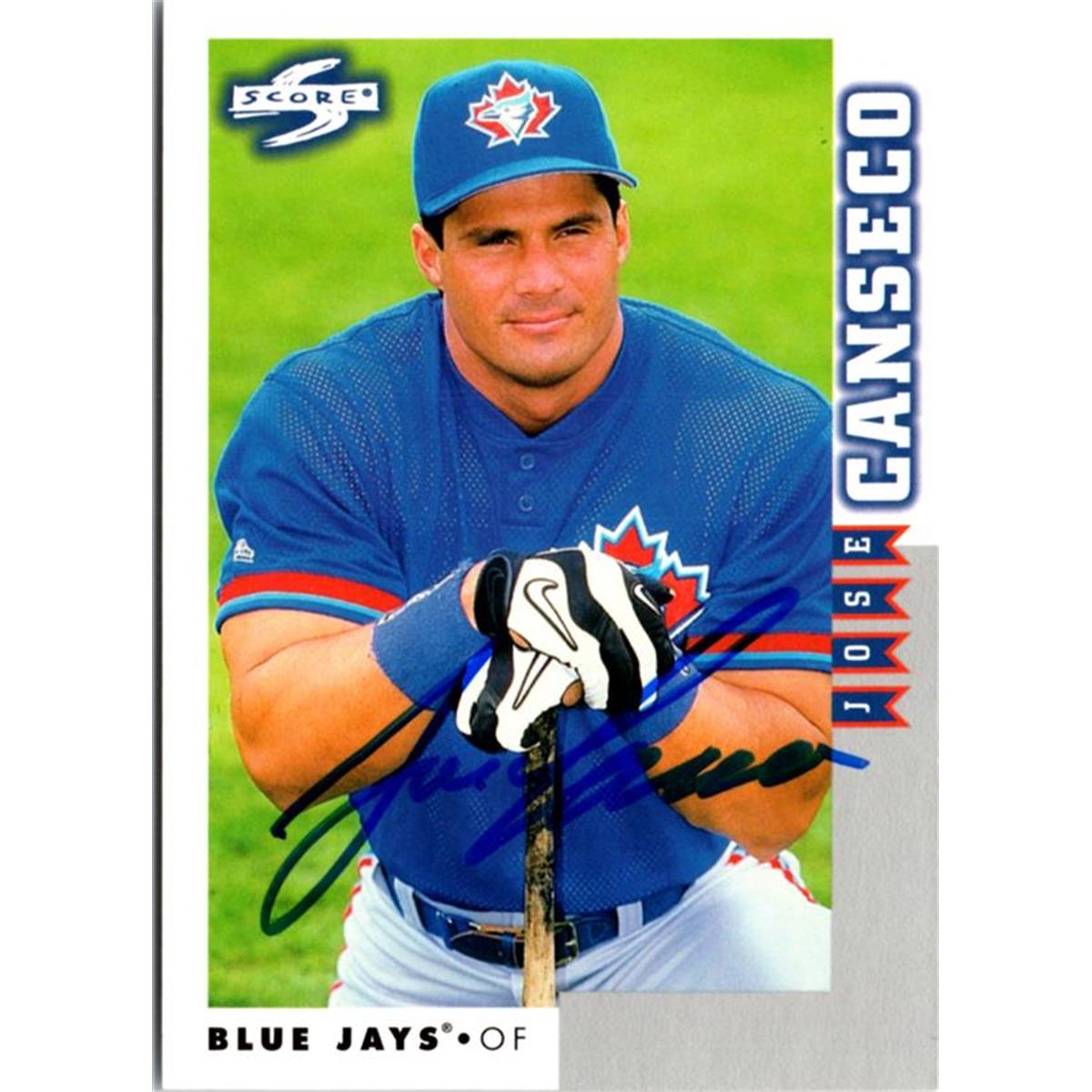 703208 Jose Canseco Signed Toronto Blue Jays 1998 Score No.RT118 Baseball Card