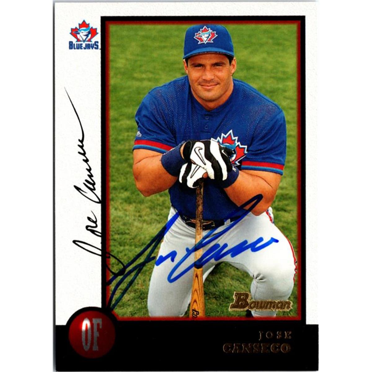 703211 Jose Canseco Signed Toronto Blue Jays 1998 Bowman No.277 Baseball Card