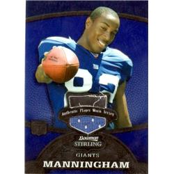 703428 Mario Manningham Player Worn Jersey Patch New York Giants 2008 Bowman Sterling Rookie No.174 LE 292-399 Football Card