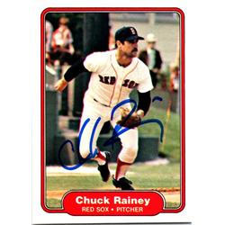 689804 Chuck Rainey Autographed Boston Red Sox, JZ 1982 Fleer No.303 Baseball Card
