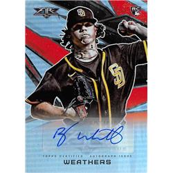 700256 Ryan Weathers Autographed San Diego Padres 2021 Topps Fire Rookie No.AVRW Baseball Card