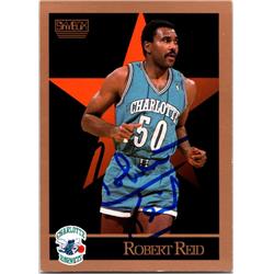700292 Robert Reid Autographed Charlotte Hornets, SC 1990 Skybox No.33 Basketball Card