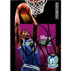 700308 Doug West Autographed Minnesota Timberwolves, SC 1992 Skybox No.149 Basketball Card