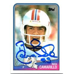 700341 Rich Camarillo Autographed New England Patriots, SC 1988 Topps No.184 Football Card