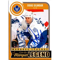 700455 Doug Gilmour Autographed Toronto Maple Leafs, SC 2014 O-Pee-Chee Marquee Legend No.576 Hockey Card