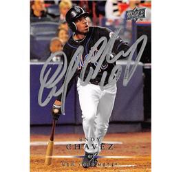700522 Endy Chavez Autographed New York Mets 2008 Upper Deck No.575 Glossy Silver Baseball Card
