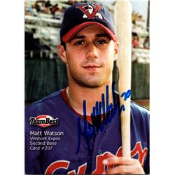700596 Matt Watson Autographed Vermont Expos 2000 Team Best Rookie No.207 Baseball Card