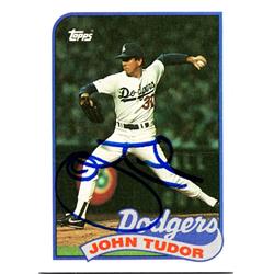 700698 John Tudor Autographed Los Angeles Dodgers, JZ 1989 Topps No.35 Baseball Card
