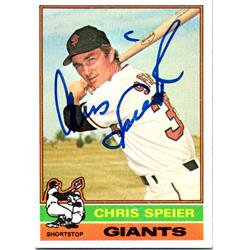 700745 Chris Speier Autographed San Francisco Giants, JZ 1976 Topps No.630 Baseball Card