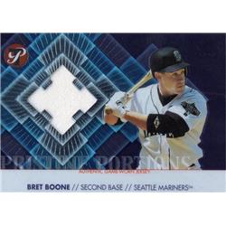 700826 Bret Boone Player Worn Jersey Patch Seattle Mariners 2002 Topps Pristine Portions No.PPBB Baseball Card