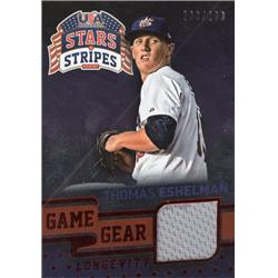 700851 Thomas Eshelman Player Worn Jersey Patch Team USA 2015 Panini Stars & Stripes Game Gear No.92 LE 238-299 Baseball Card