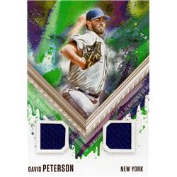 700886 David Peterson Player Worn Jersey Patch New York Mets 2021 Panini Diamond Kings No.DKMDP Baseball Card