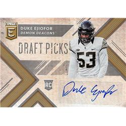 700967 Duke Ejiofor Autographed Wake Forrest Deamon Deacons 2018 Panini Elite Foil Draft Rookie No.240 Football Card