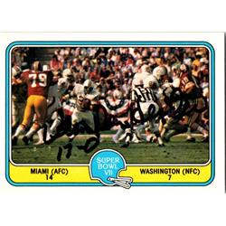 701016 Vern Den Herder Autographed Miami Dolphins, SC 1981 Fleer No.63 17-0 Football Card