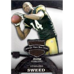 701051 Limas Sweed Player Worn Jersey Patch Pittsburgh Steelers 2008 Bowman Sterling Rookie No.170 LE 263-569 Football Card