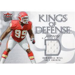 701085 Kendrell Bell Player Worn Jersey Patch Kansas City Chiefs 2006 Fleer Ultra No.KDKB Football Card