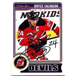 701109 Bryce Salvador Autographed New Jersey Devils 2014 O-Pee-Chee No.464 Hockey Card
