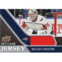 701132 Braden Holtby Player Worn Jersey Patch Washington Capitals 2020 Upper Deck No.GJHO Hockey Card