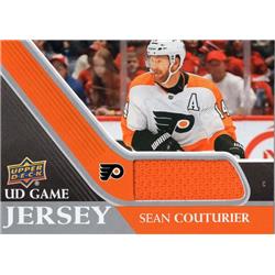 701157 Sean Couturier Player Worn Jersey Patch Philadelphia Flyers 2020 Upper Deck No.GJSC Hockey Card