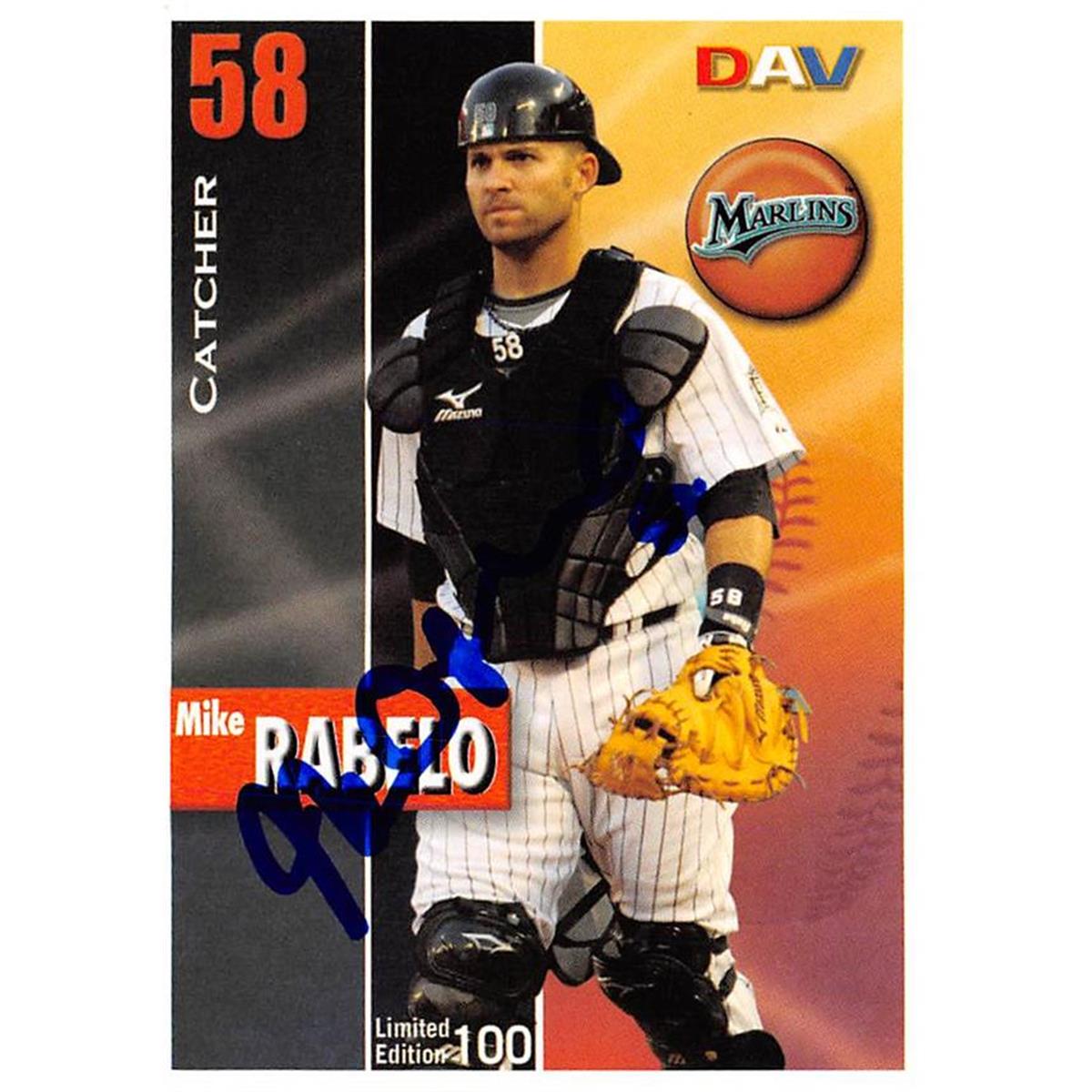 637780 Mike Rabelo Autographed Florida Marlins 2008 Dav No.58 Baseball Card