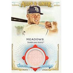 687825 Austin Meadows Player Used Bat Patch Tampa Bay Rays 2020 Topps Allen & Ginter No.FSRBAME Baseball Card