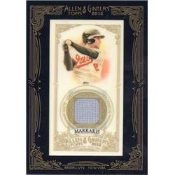 687868 Nick Markakis Player Worn Jersey Patch Baltimore Orioles 2012 Topps Allen & Ginter No.AGRNM Baseball Card