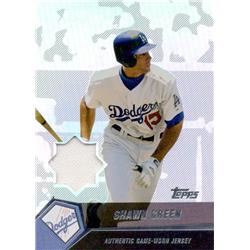 687875 Shawn Green Player Worn Jersey Patch Los Angeles Dodgers 2004 Topps Refractor No.SG Baseball Card